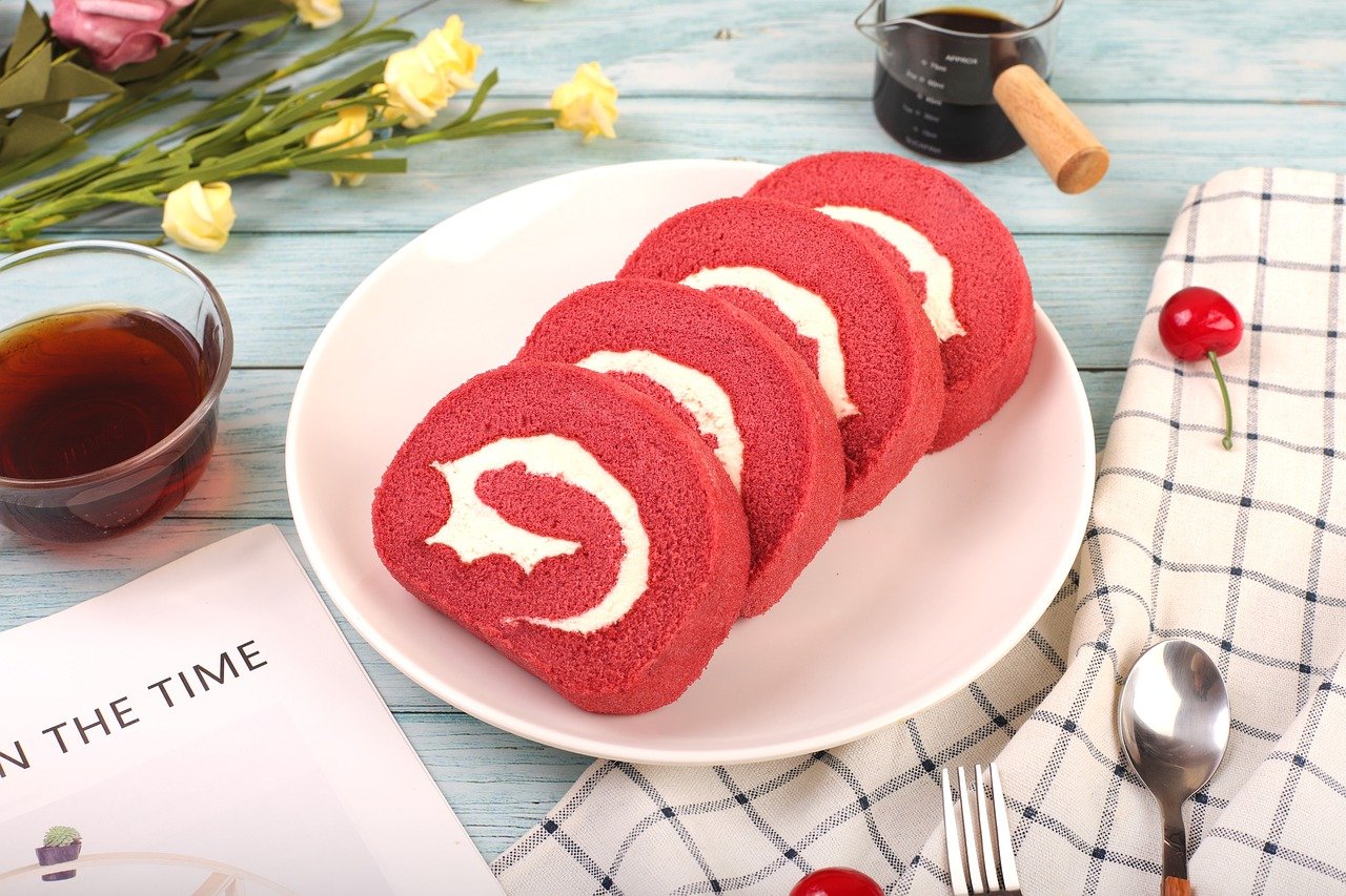 backen, swiss roll, red velvet swiss roll